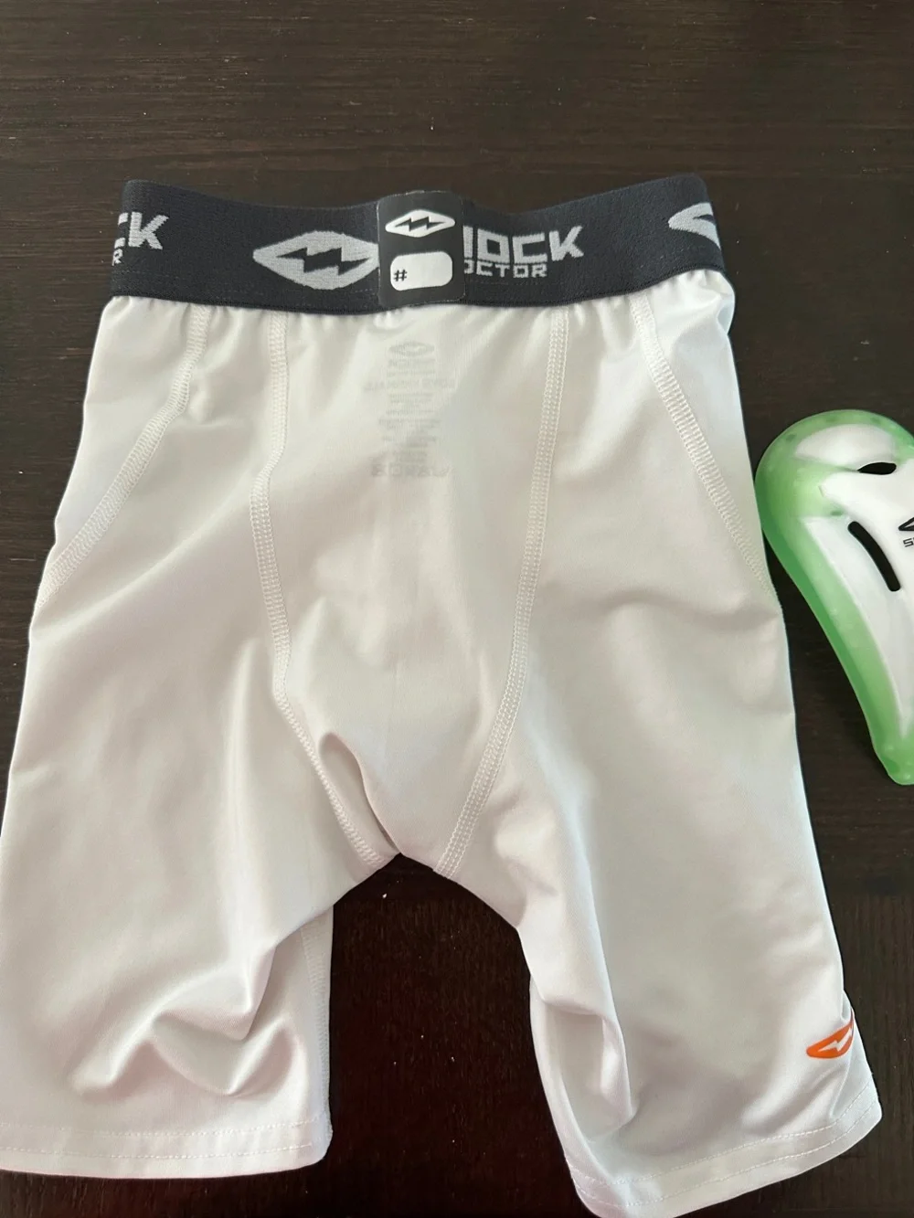 Shock Doctor Boys' White Compression Shorts with Cup Pocket